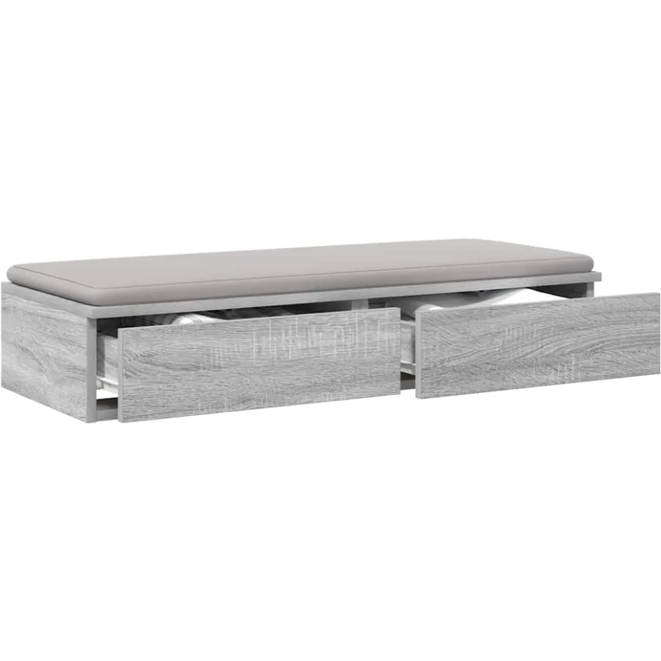 vidaXL Bedlades Grijs Sonoma 90 x 36,5 x 16,5 cm Bewerkt hout