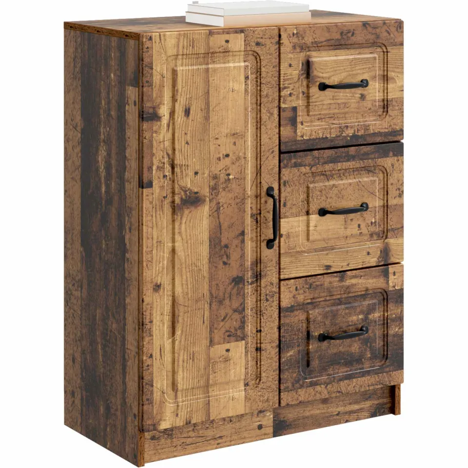 vidaXL Dressoir met lade Oud hout 66 x 34,5 x 87 cm Bewerkt hout Bruin