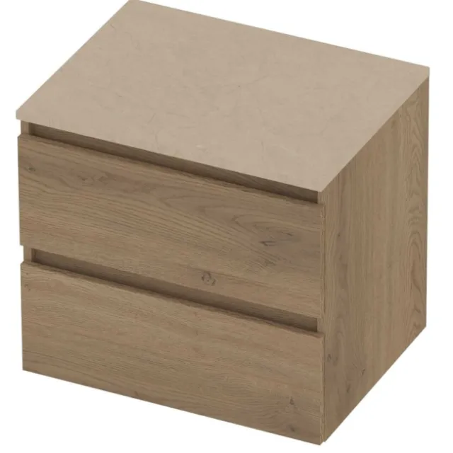 Basic-Line Deck 46 Badmeubelset Greeploos 60x46x58 cm Pure Oak Sand Stone Beige