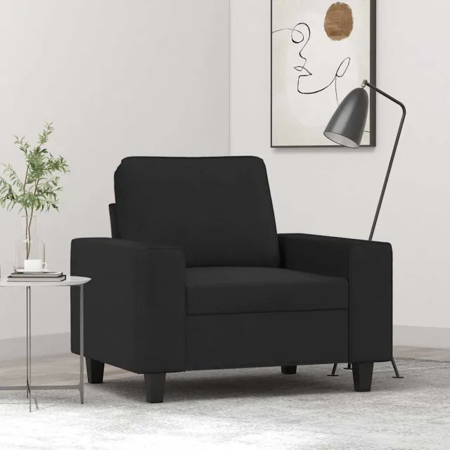 vidaXL Fauteuil 60 cm stof zwart