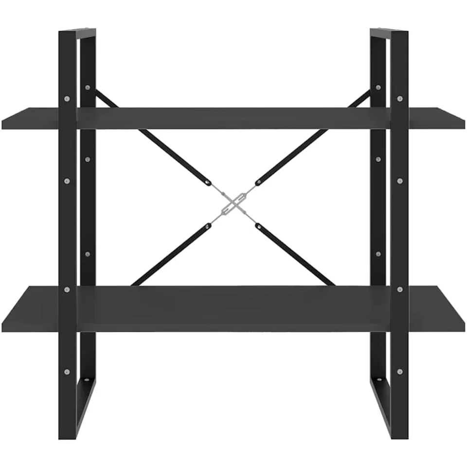 vidaXL Boekenkast met 2 schappen 80x30x70 cm bewerkt hout grijs, foto 4