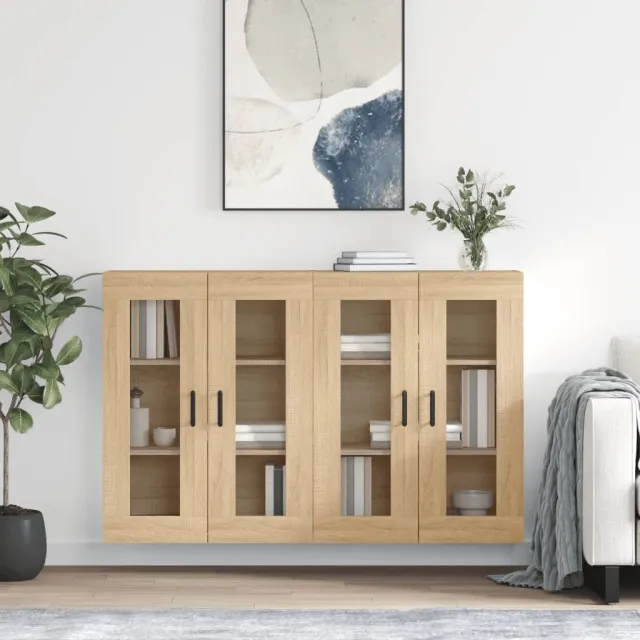 vidaXL Hangkasten 2 st bewerkt hout sonoma eikenkleurig Bruin