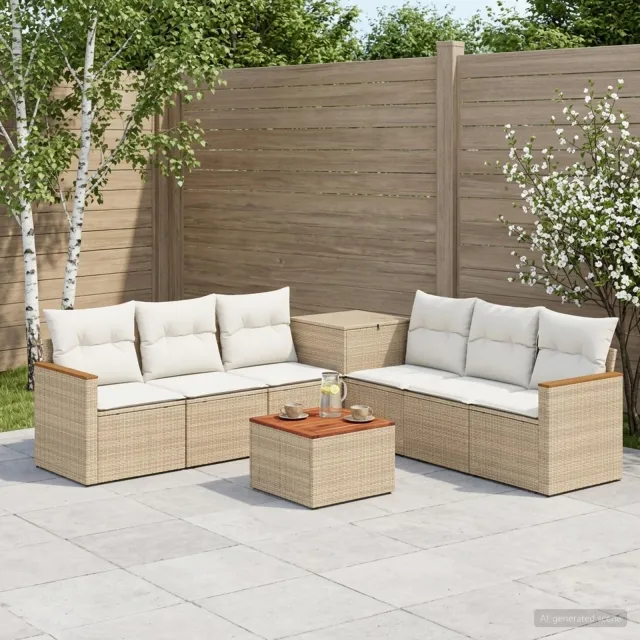 vidaXL Bankstel 8 st Beige en Crème Wit 55 x 55 x 37 cm