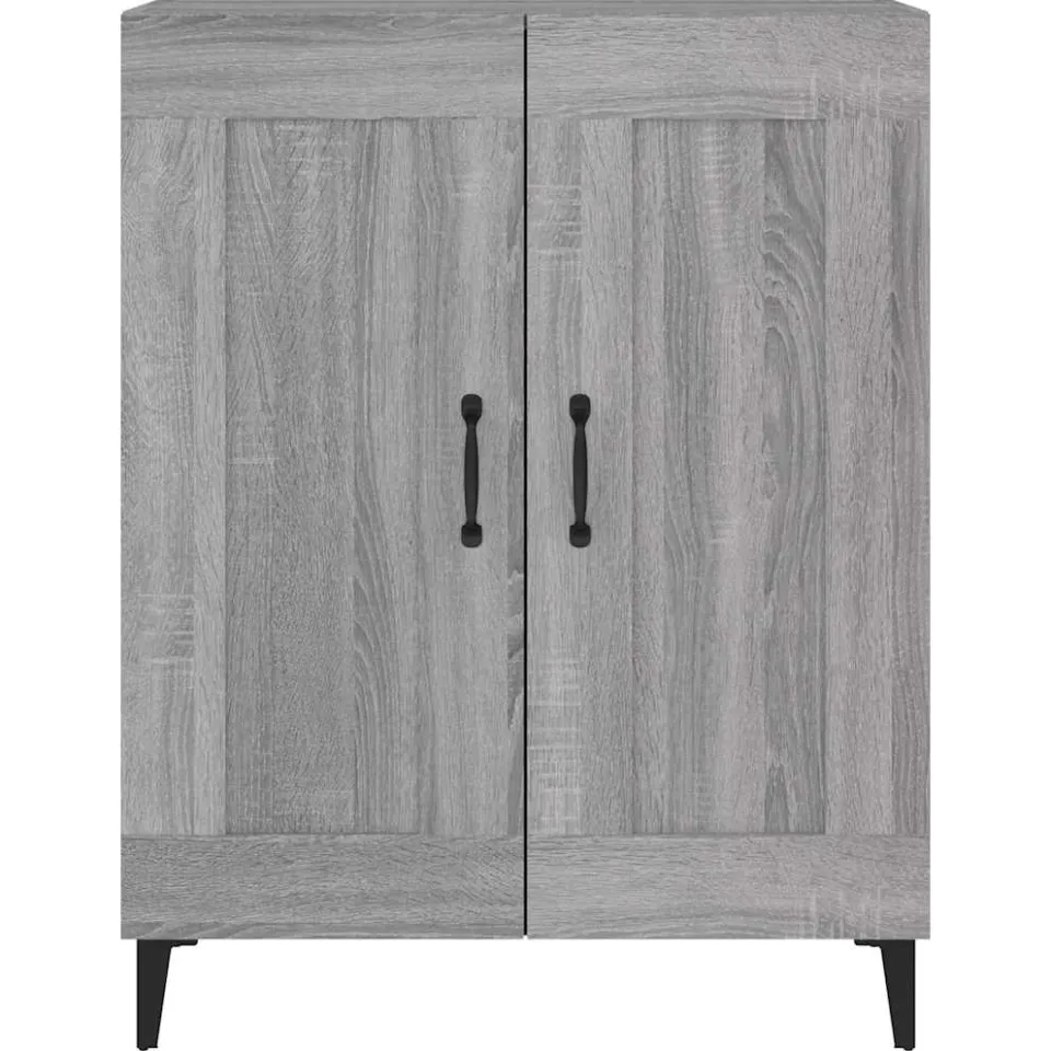 vidaXL Dressoir 69,5x34x90 cm bewerkt hout grijs sonoma eikenkleurig, foto 4