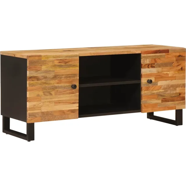 vidaXL TV-kast met opslag Bruin 105 x 33 x 46 cm Massief Mango Hout