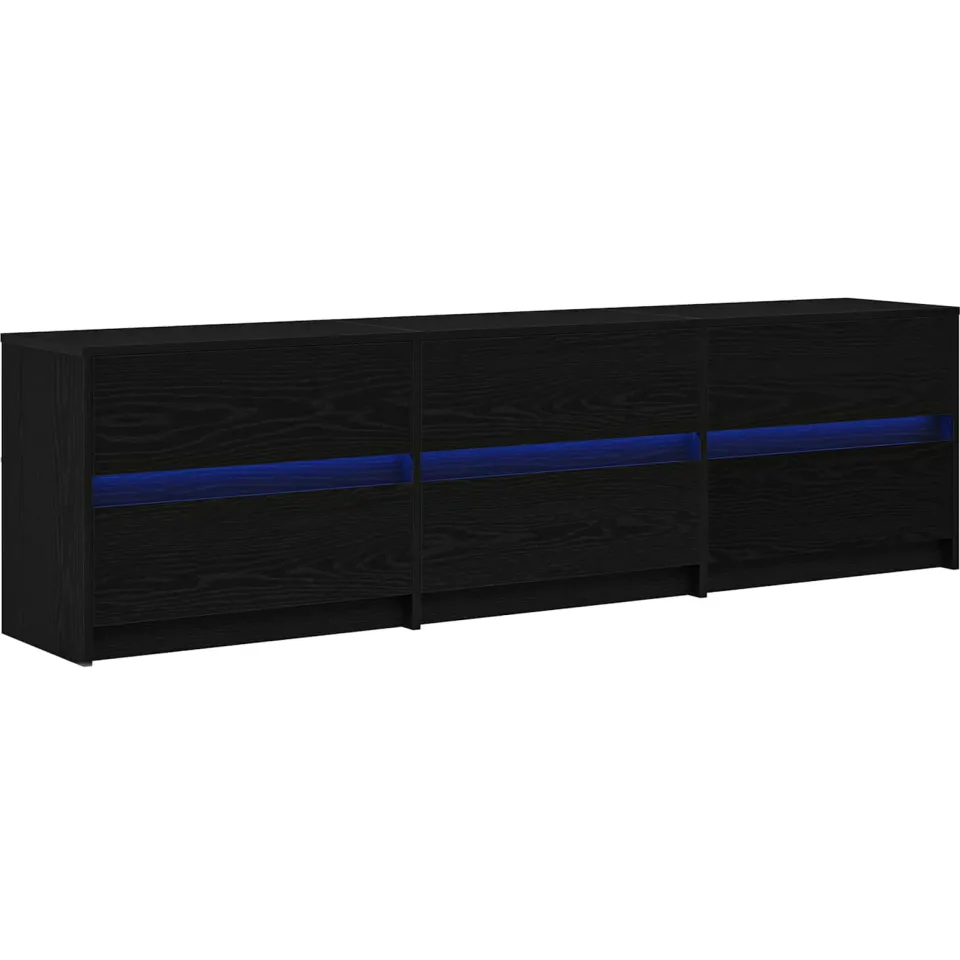 vidaXL TV Eenheden 180 x 34 x 50 cm Zwart Eiken, foto 3