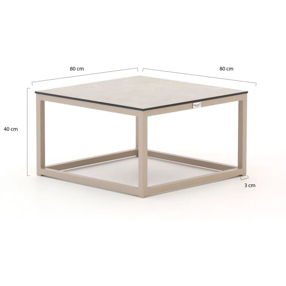 Tierra Outdoor Rio lounge tuintafel 60x60x35cm taupe, foto 3