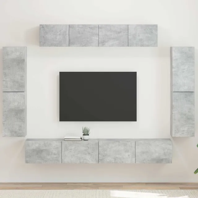 vidaXL TV-kast 8 st 98 x 31 x 29,5 cm Beton Grijs