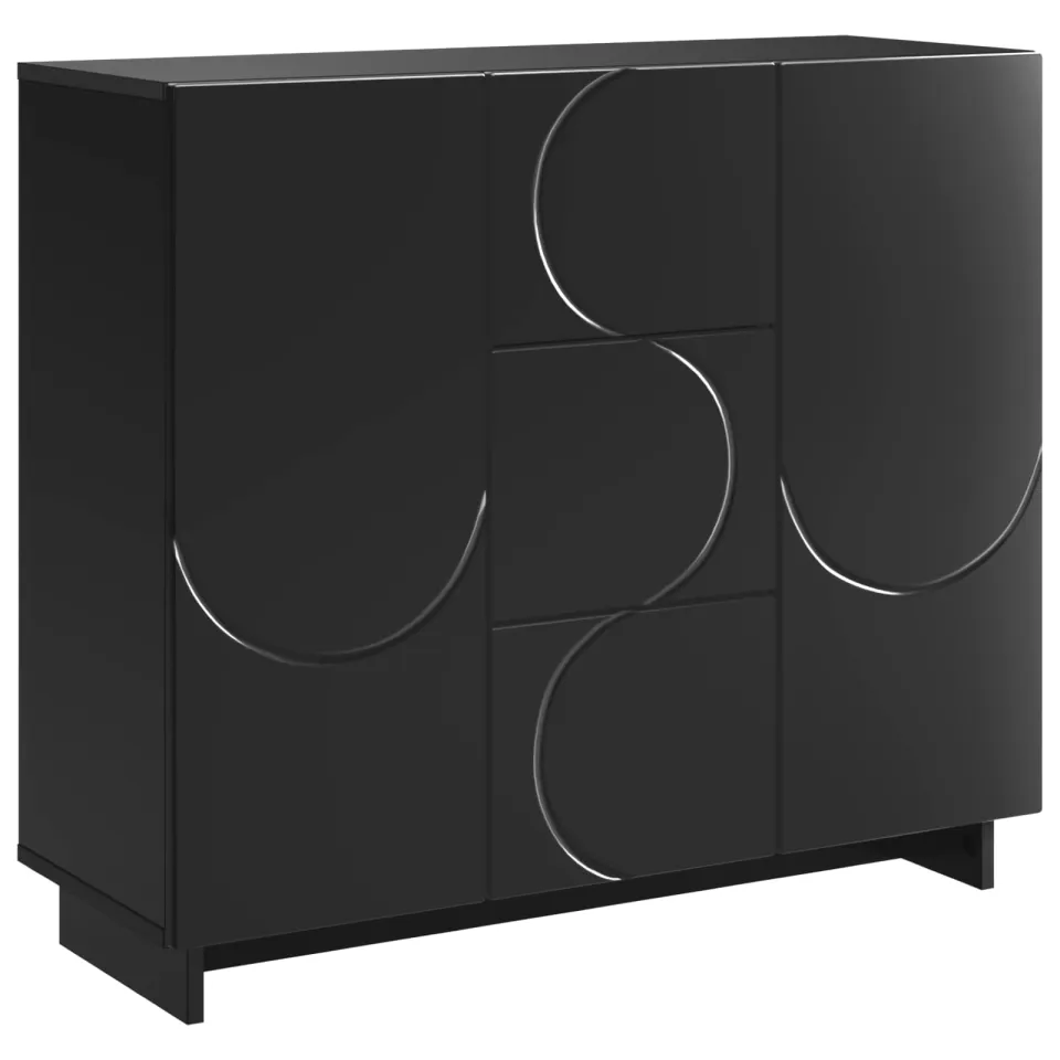 vidaXL Dressoir Zwart 85,5 x 31 x 75 cm Bewerkt hout, foto 3