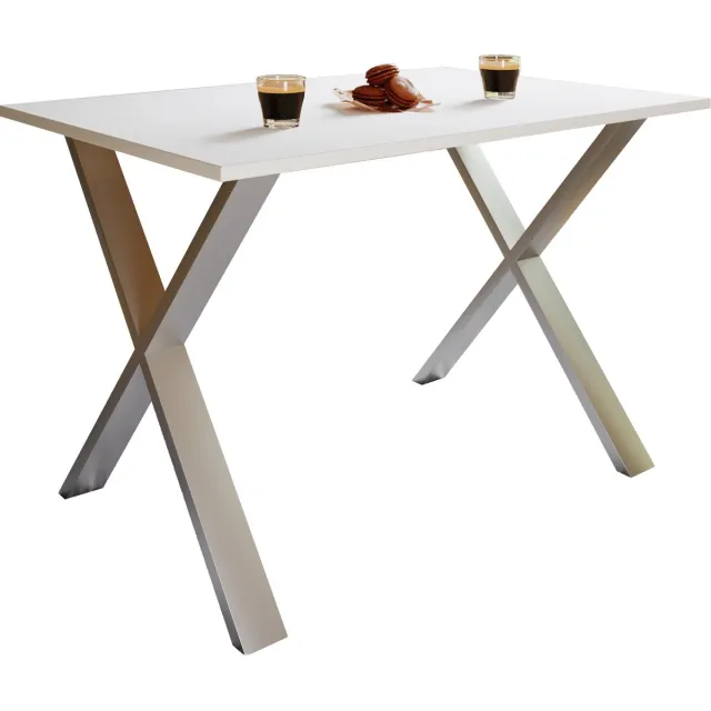 Vcm kleine tafel en stoelen, tafelstoel, eettafel en stoelen, kleine eettafel en stoelen, tafels en stoelen, compacte tafel en stoelen, kleine keukentafel en stoelen, tafel- en stoelset, keukentafels en stoelen, eettafels en stoelen Silber / Weiß