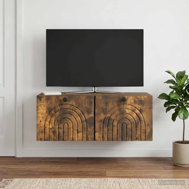 vidaXL Wandbeugel TV-kast Gerookt eiken 78,5 x 31 x 30 cm Bewerkt hout Bruin