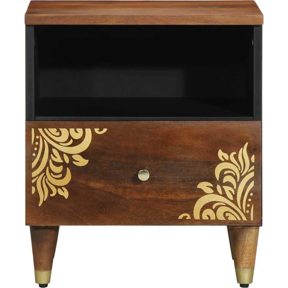 vidaXL Nachtkastje Honingbruin 40 x 33 x 46 cm Massief Mango Hout bruin, foto 3