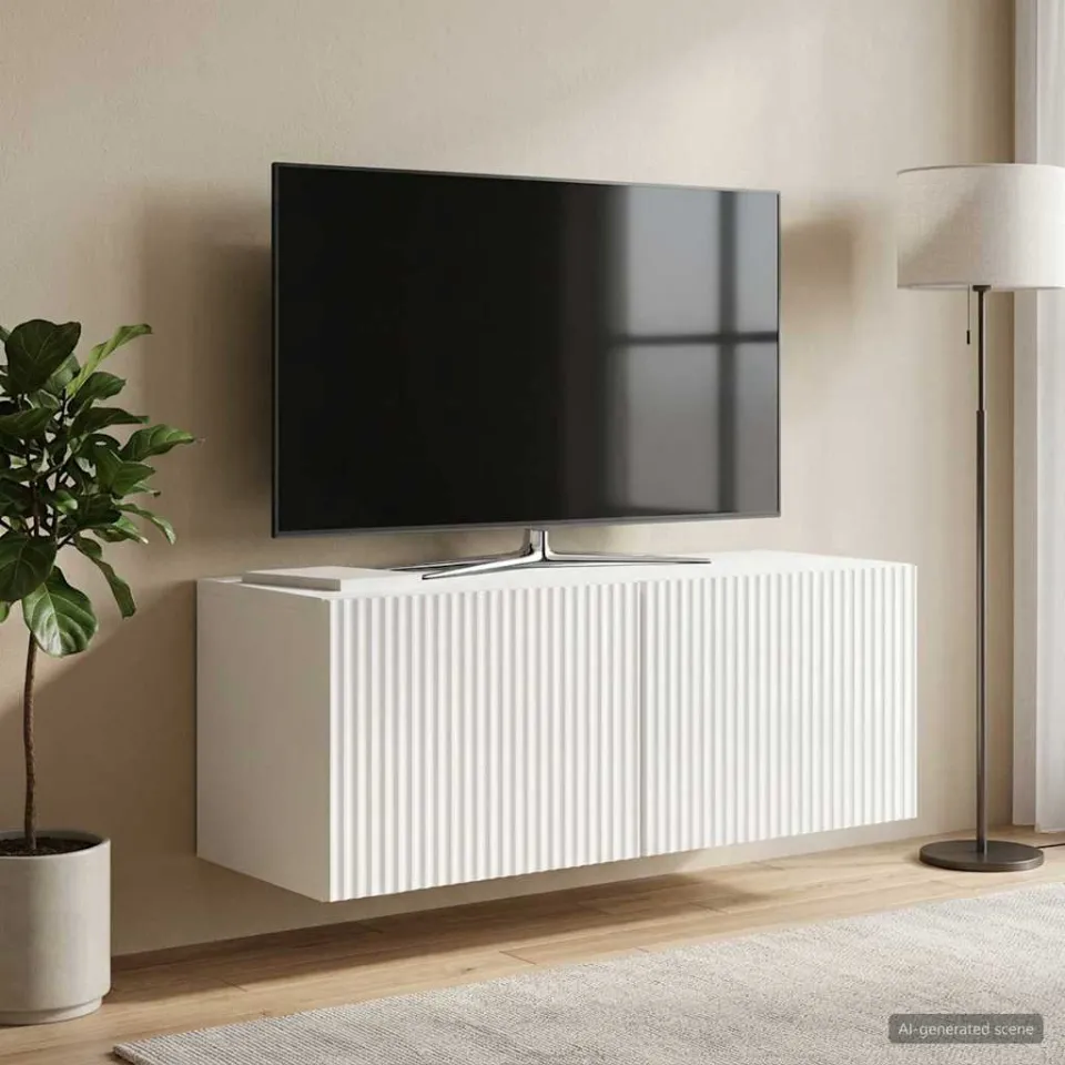 vidaXL Wandbeugel TV-kast 78,5 x 31 x 30 cm Hoogglans Wit Bewerkt hout, foto 4