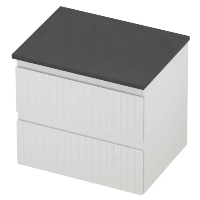 Proline Deck Badmeubelset Hardsteen Symmetrisch Gefreesd 60x46x55 cm Blue Stone Mat Wit