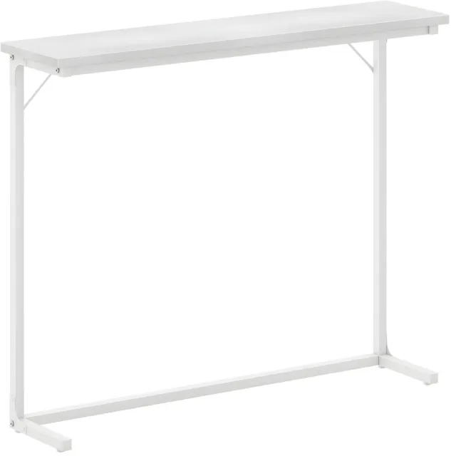 Happiq Consoletafel – Voor Hal & Woonkamer – Smalle Sidetable in Industriële Stijl – Wit White
