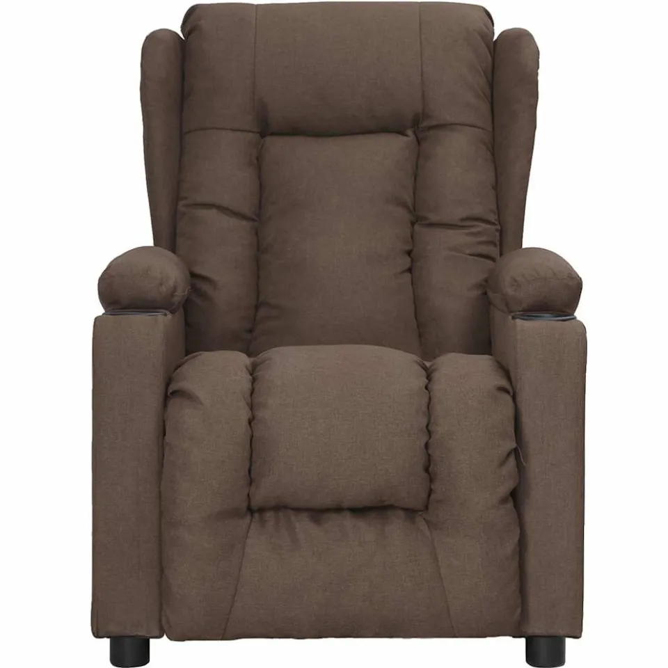 vidaXL Massagestoel elektrisch stof taupe