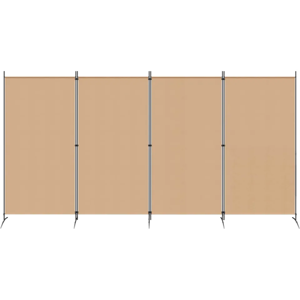 vidaXL 4-panelen roomdivider Beige 346 x 180 cm Stof
