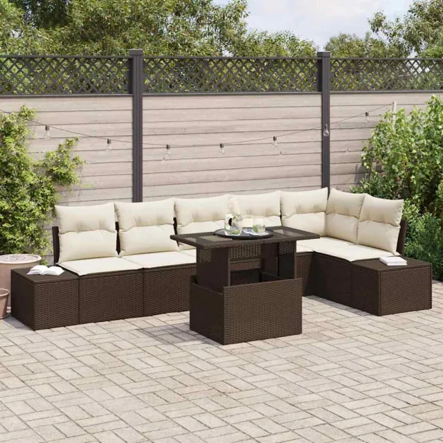 vidaXL Tuin Sofa Set 7 st Bruin poly rattan