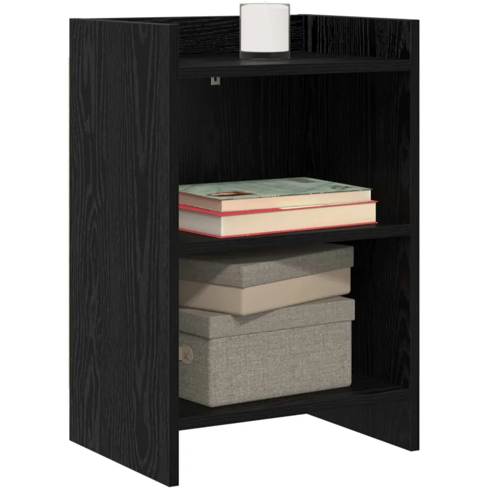 vidaXL Nachtkastjes 2 st Zwart eiken 40 x 30 x 60 cm Bewerkt hout, foto 3