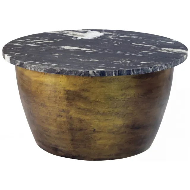 Cosmo Casa Ronde salontafel - Marmer - Zwart - 60 x 60 x 34 cm