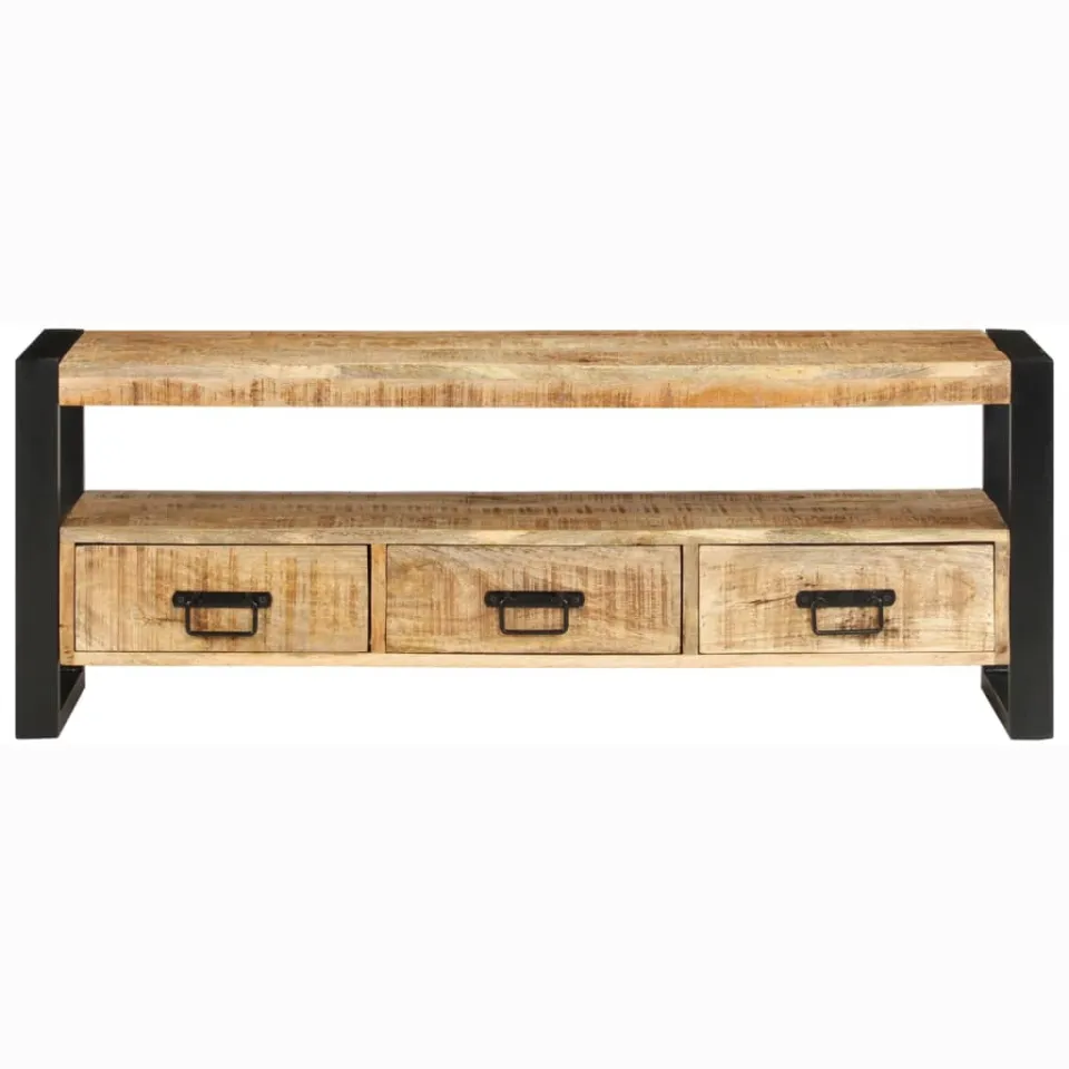 vidaXL Tv-meubel 120x30x45 cm massief mangohout bruin, foto 2