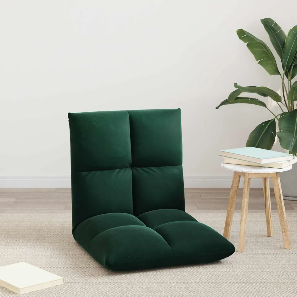 vidaXL Verstelbare vlo stoelen Donkergroen Fluweel groen, foto 3