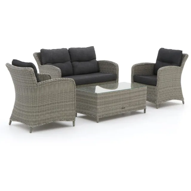 Intenso Furniture Intenso Leone/Milano stoel-bank loungeset 4-delig Grijs
