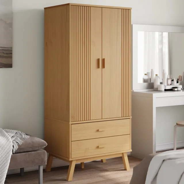 vidaXL Kledingkast OLDEN 76,5x53x172 cm massief grenenhout bruin, foto 2