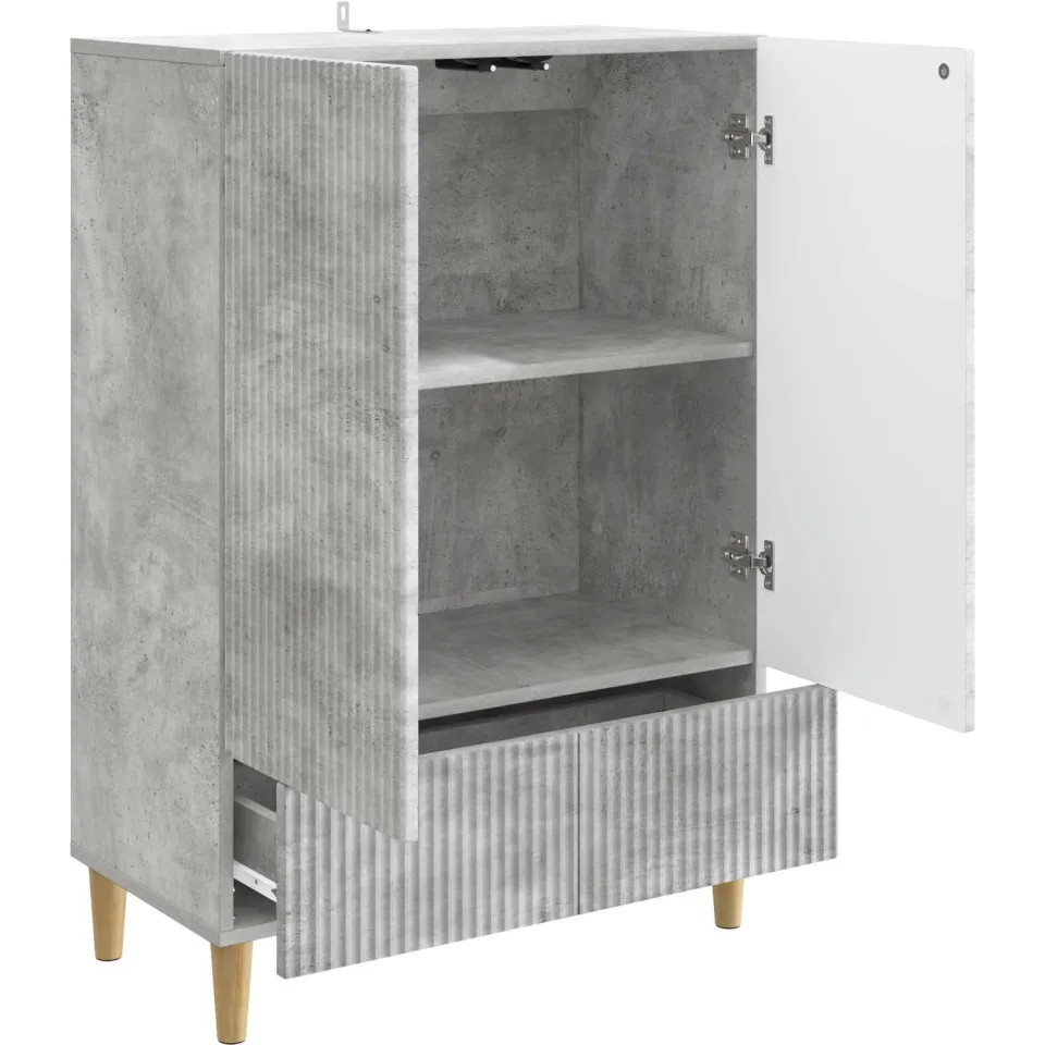 vidaXL Dressoir met lade Betongrijs 66 x 34,5 x 95 cm Bewerkt hout grijs, foto 4