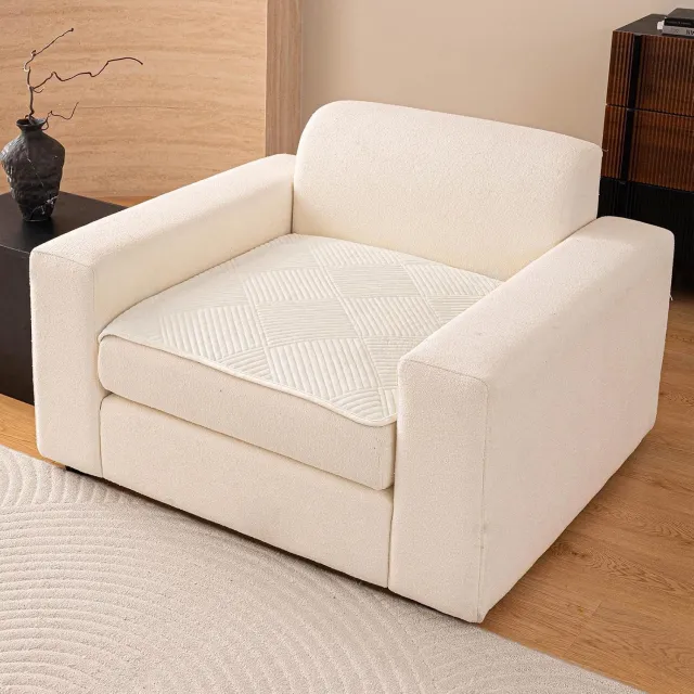 Huttutu Bankhoes - Antislip Bankovertrek - Bankbeschermer - Korte Pluche Sofa Beschermer - Universeel - Voor 1-2-3 Zitsbank - Per Stuk - Beige - 70 x 70 cm
