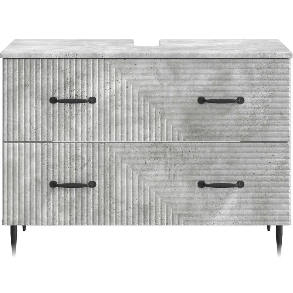 vidaXL Badkamer wastafelkast HAARLEM Betongrijs 82 x 41 x 58,5 cm grijs, foto 4
