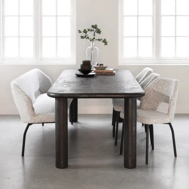 DTP Home Eettafel 'Clio' Betonlook, 260 x 100cm, kleur Zwart
