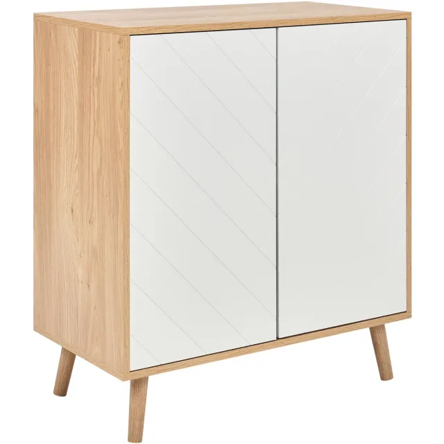 Beliani BRISTOW - Dressoir - Lichtbruin/Wit - Hout