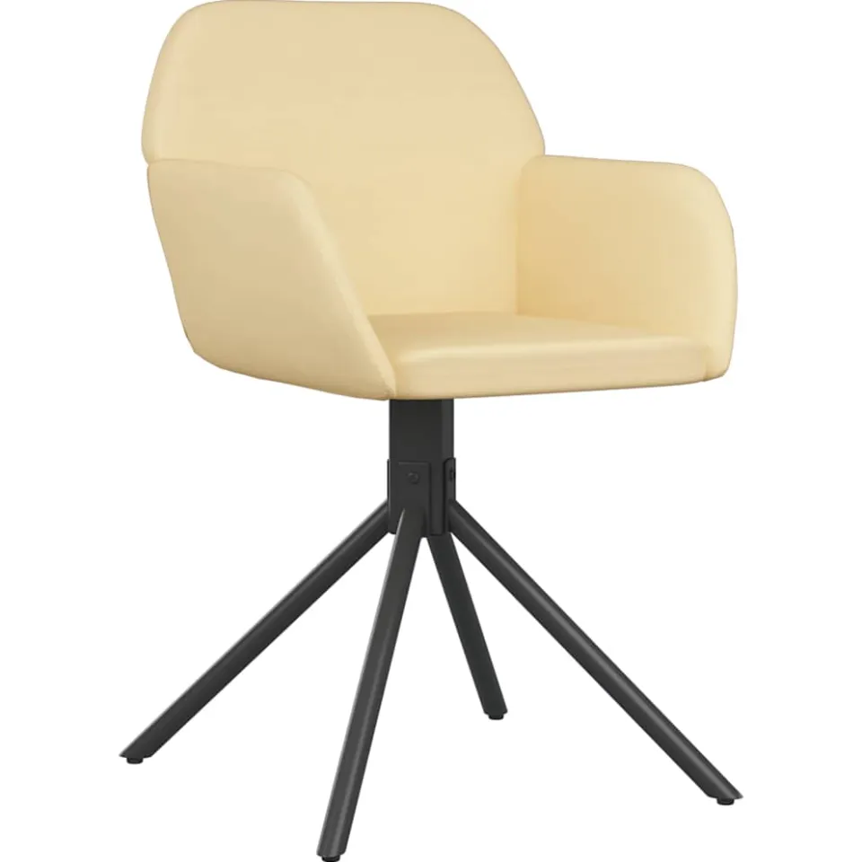 vidaXL Eetkamerstoelen draaibaar 2 st fluweel crèmekleurig