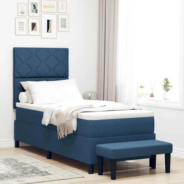 vidaXL Boxspringbed met hoofdeinde Blauw 80 x 200 cm Stof
