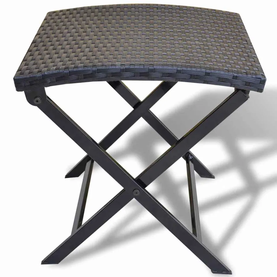 vidaXL Kruk inklapbaar poly rattan zwart, foto 2
