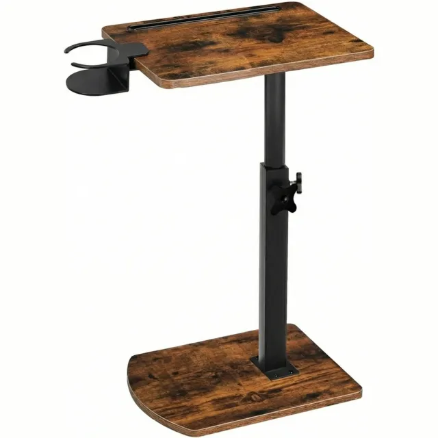 ArtiZo Bijzettafel - Tafel - Ø 360° wendbaar - 40x30x45-78 cm (lxbxh) zwart + houtkleur