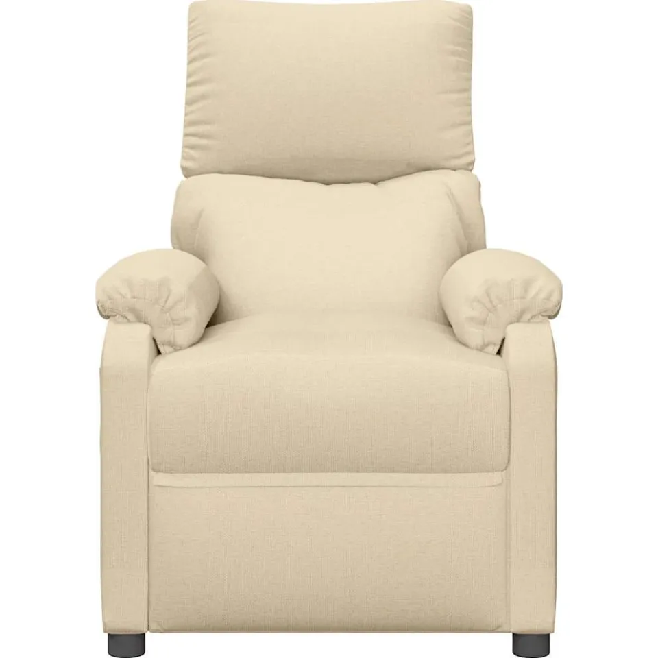 vidaXL Massagestoel elektrisch stof crèmekleurig, foto 3
