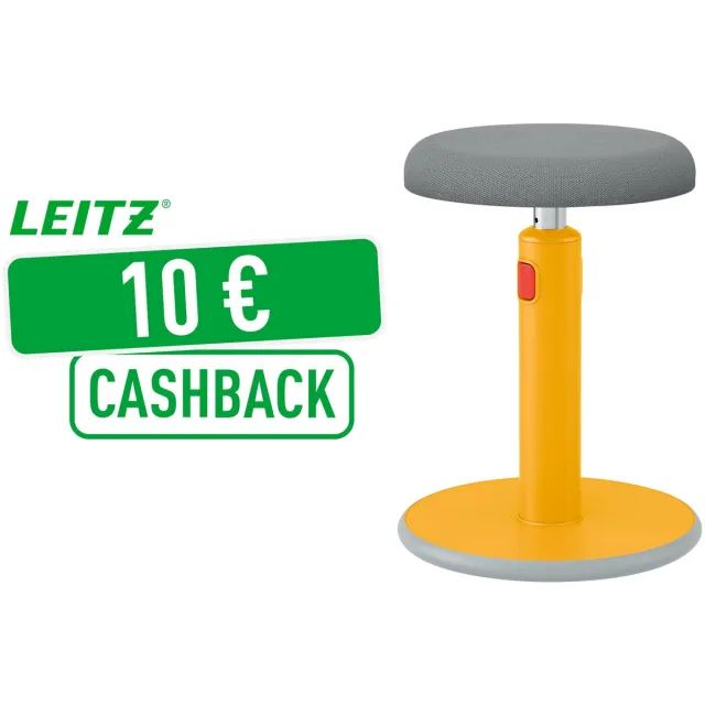 Leitz Ergo Cosy zit-sta kruk geel