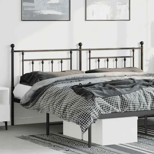 vidaXL Vervangend hoofdbord 193 cm metaal zwart