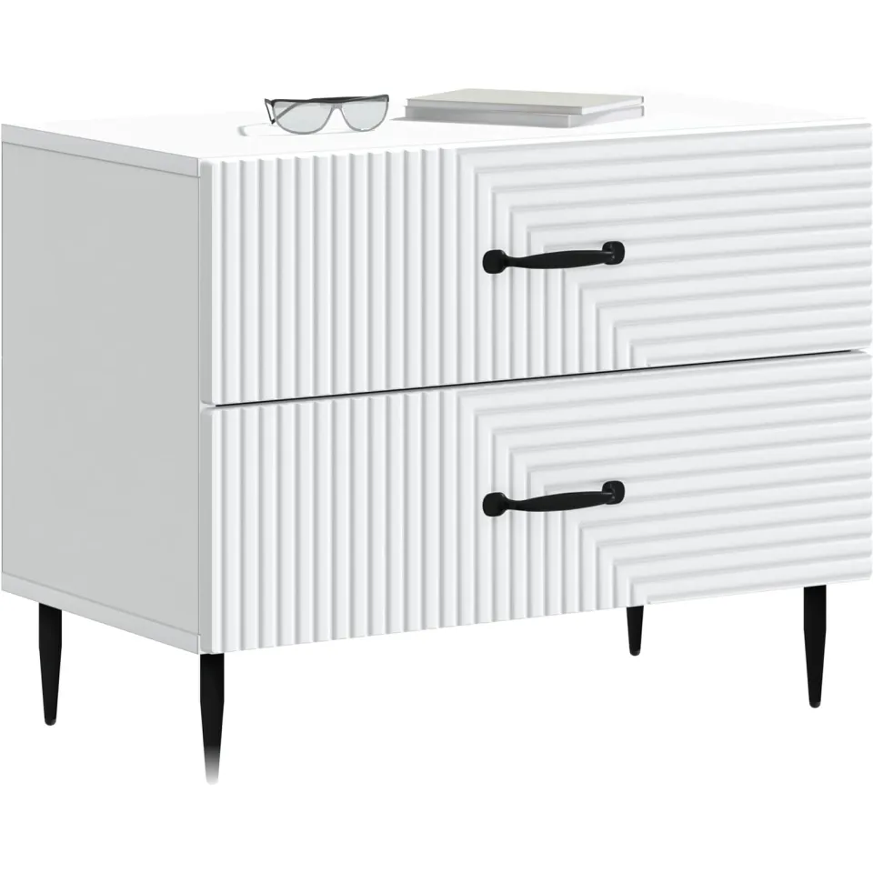 vidaXL Nachtkastje met lade Wit 62 x 34,5 x 47,5 cm Bewerkt hout