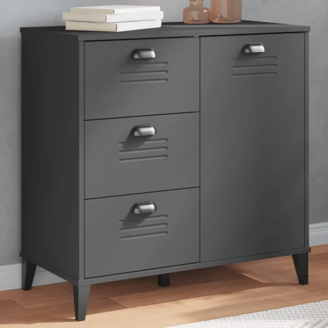 vidaXL Dressoir VIKEN 80x40x80 cm bewerkt hout antracietgrijs, foto 2