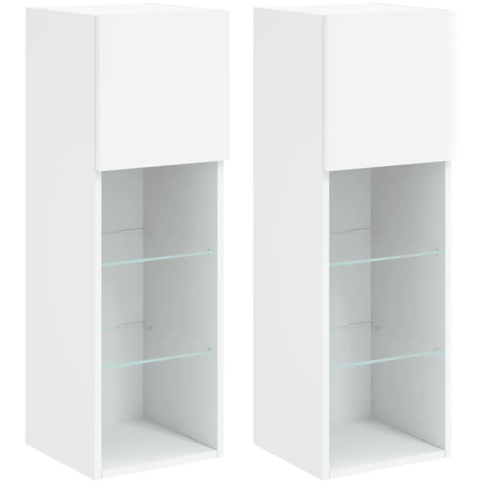 vidaXL Tv-meubels met LED-verlichting 2 st 30,5x30x90 cm wit, foto 3