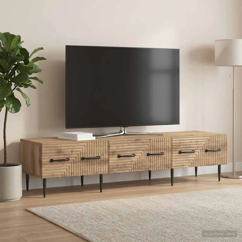 vidaXL TV-kast 147 x 34,5 x 30 cm Artisanaal eiken Bewerkt hout, foto 4
