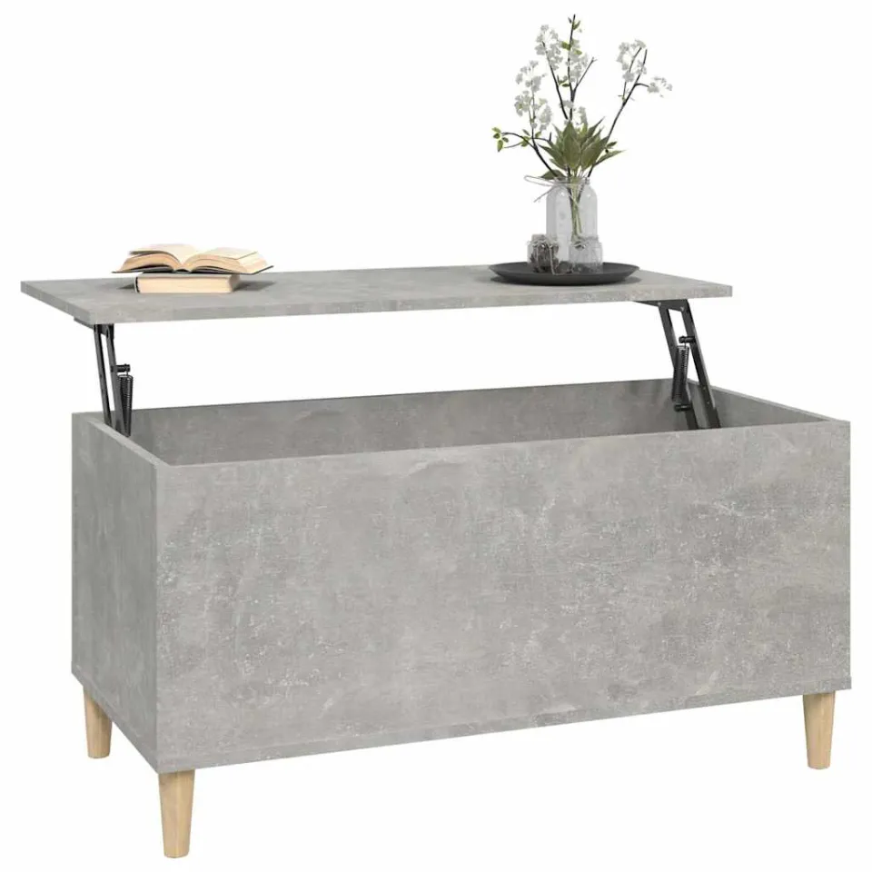 vidaXL Salontafel 90x44,5x45 cm bewerkt hout betongrijs grijs, foto 4