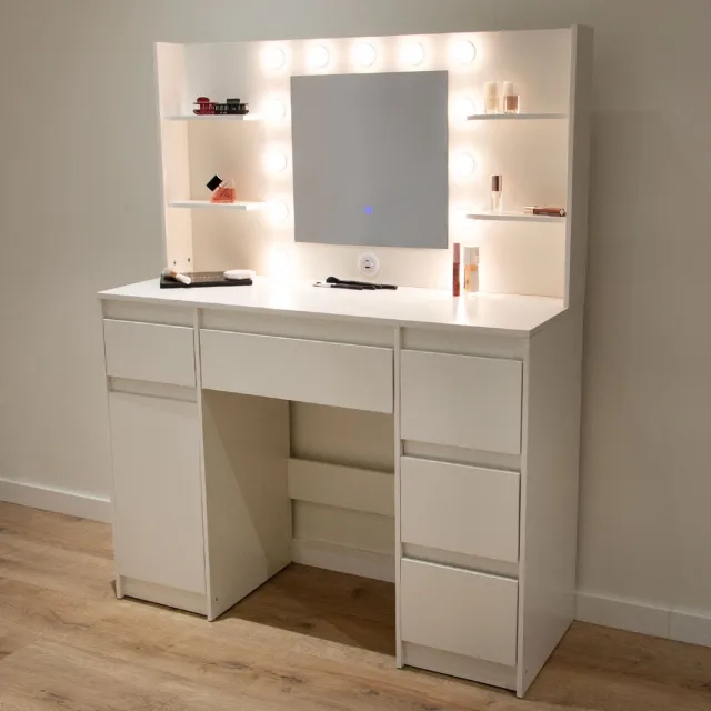 Milton & Oldbrook Kaptafel met LED-verlichting Nora Wit