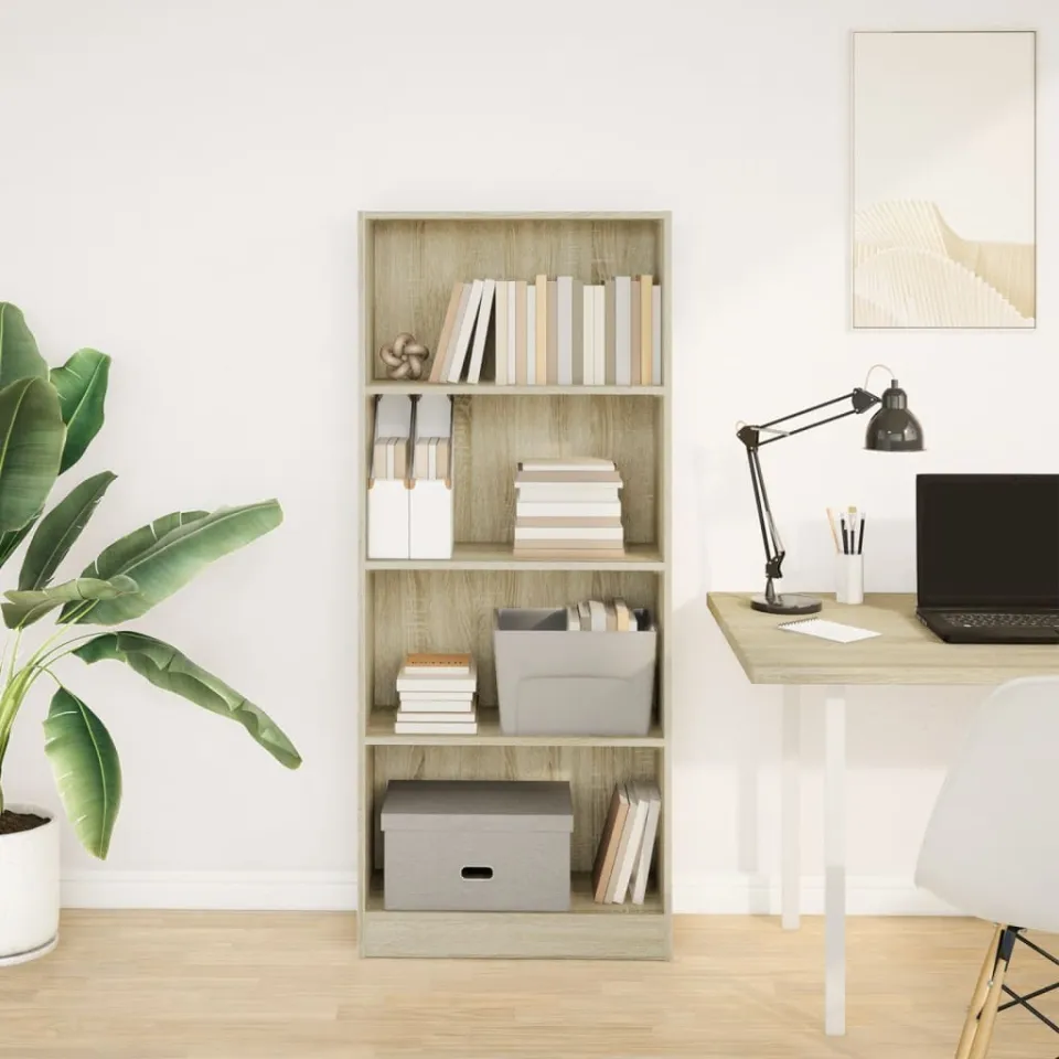 vidaXL Boekenkast 60x24x143 cm bewerkt hout sonoma eikenkleurig, foto 2