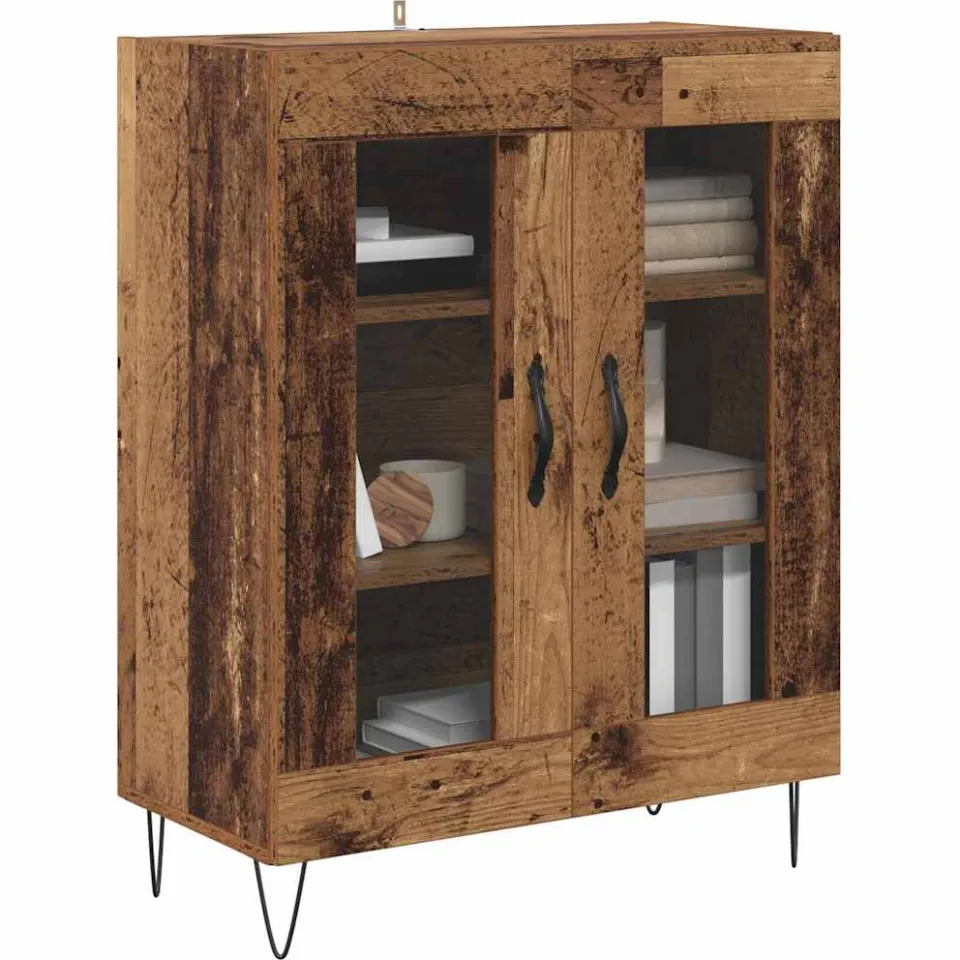 vidaXL Dressoir Oud Hout 69,5 x 34 x 90 cm Bewerkt hout Bruin