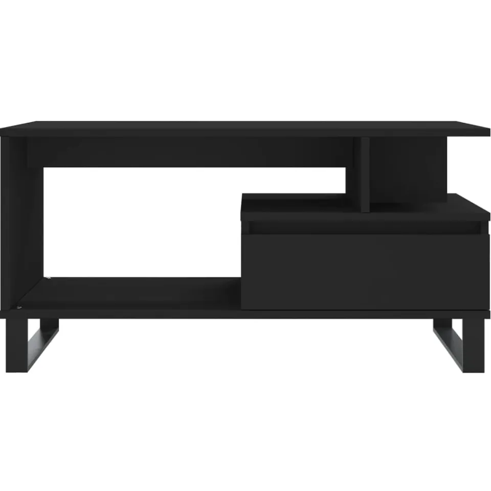 vidaXL Salontafel 90x49x45 cm bewerkt hout zwart