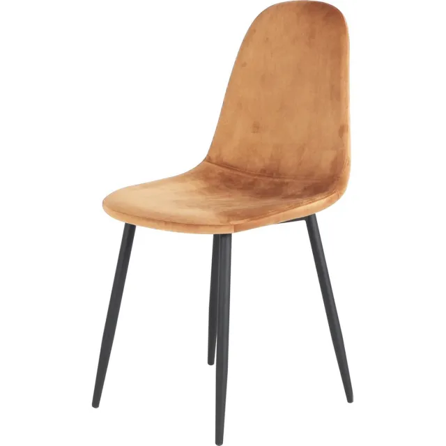 Soof & Tess Soph & Tess - Cordoba Eetkamerstoel - 100 % Velvet - Bruine eetstoel - Metaalpoot -Industriel